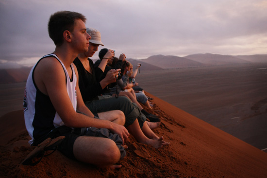 Group-Photo-on-top-of-Dune-45 Top-of-Dune-45 namibia